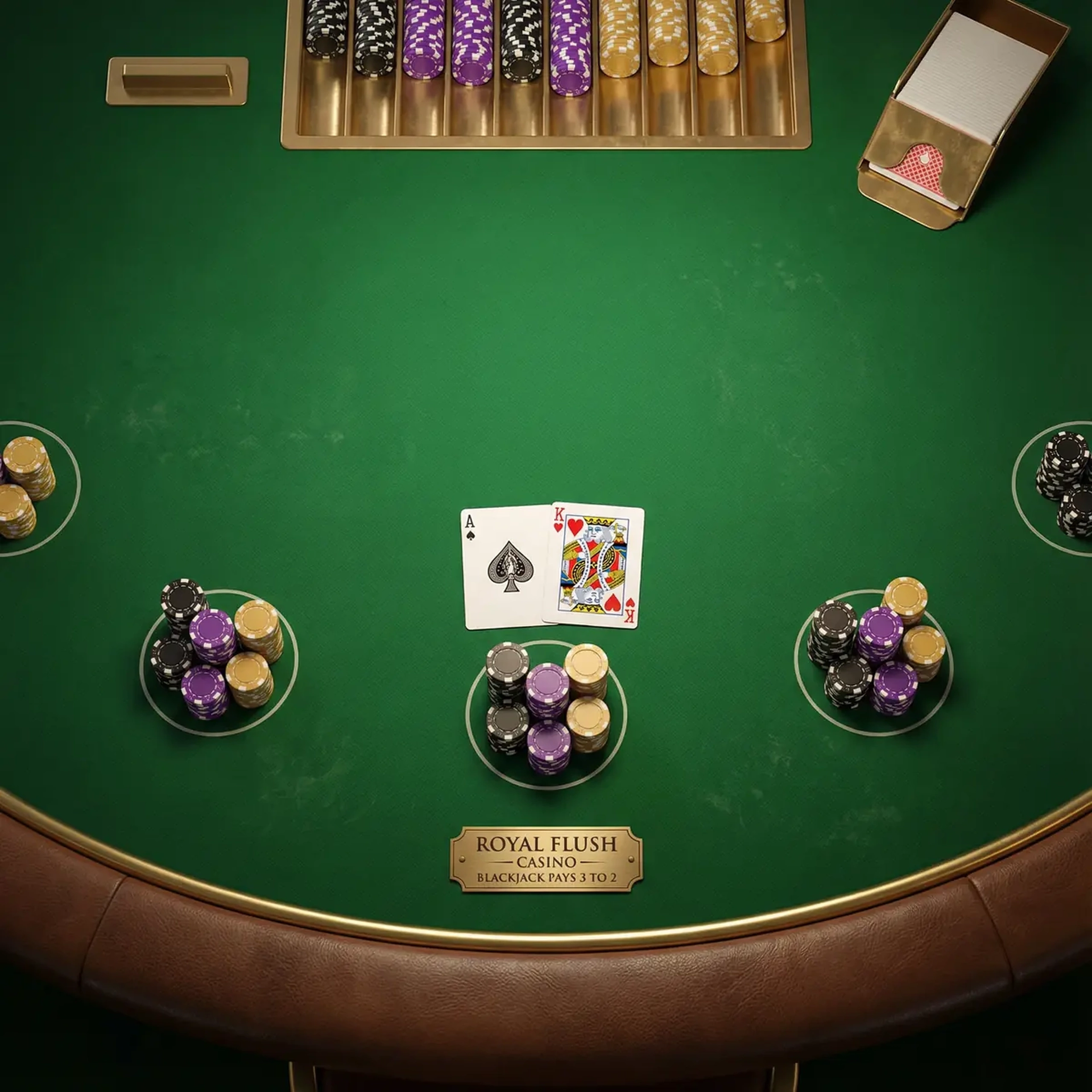 Blackjack en línea mesa verde casino